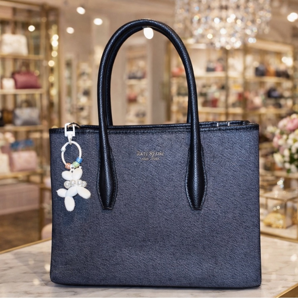 🔥 Kate Spade DENIM New York EVA DENIM SMALL ZIP TOP SATCHEL/CROSSBODY - Picture 14 of 15